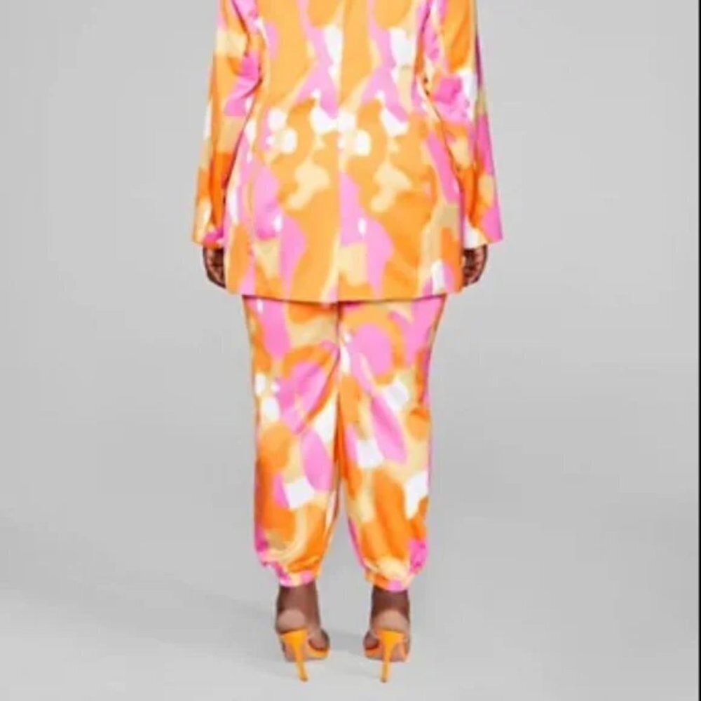 #6❤️ Brand new Fashion to Figure Sydney Watercolor Print Jogger Pants - Picture 3 of 4